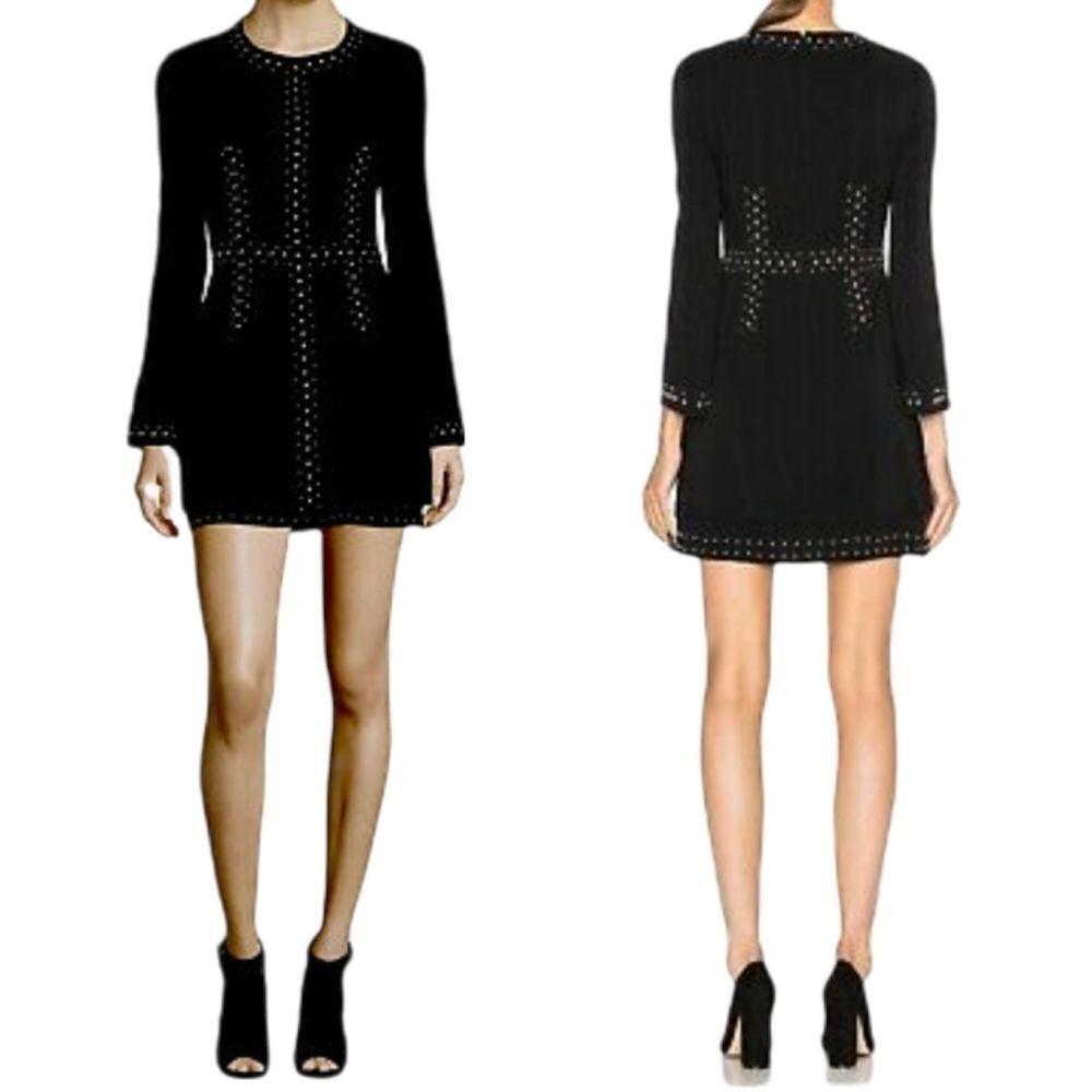 A.L.C. Black Studded Party Evening Shift Dress 2